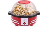 Royal Swiss Popcorn Machine Rond met anti-aanbaklaag - Popcorn Maker Stil en Snel - 5 liter - Rood