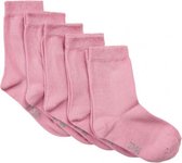 sokken junior katoen roze 5 paar maat 19-22