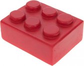 mini-legosteentje beeldje 5x4x3 cm rood