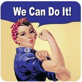 We Can Do It! Metalen Onderzetters - Set Van 5