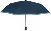 paraplu Mini 96 cm automatisch glimmende rand dames blauw