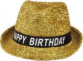 hoed Happy Birthday unisex one size goud