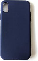 Hoogwaardige Siliconen back cover case - Geschikt voor iPhone XR - TPU hoesje Donkerblauw