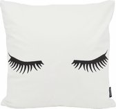 Black Lashes Kussenhoes | Katoen/Polyester| 45 x 45 cm | Zwart/Wit