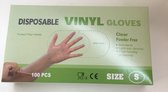 Vinyl wegwerphandschoenen transparant poedervrij maat S doos 100 stuks