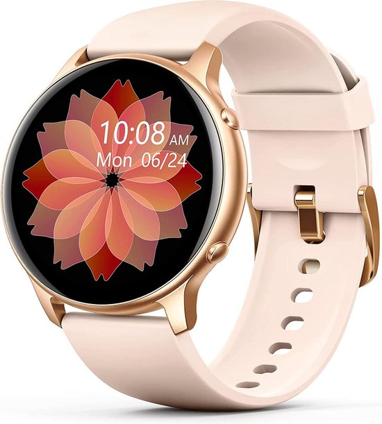 SAMMIT® Smartwatch Dames Goud met StappenTeller - Met Meldingen - Smartwatch Iphone - Smartwatch Android - Smartwatch Dames