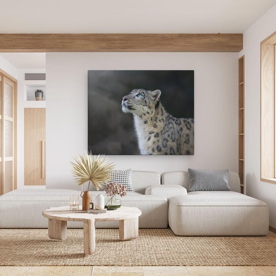 Artaza Peinture sur Toile Léopard aux Yeux Bleus - 100x80 - Groot - Photo sur Toile - Impression sur Toile