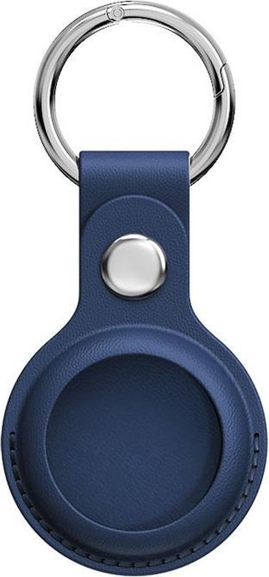 Parvus™ Apple Airtag Sleutelhanger - Airtag beschermhoesje - Leder - Blauw