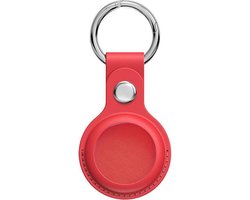 Parvus™ Apple Airtag Sleutelhanger - Airtag beschermhoesje - Leder - Rood