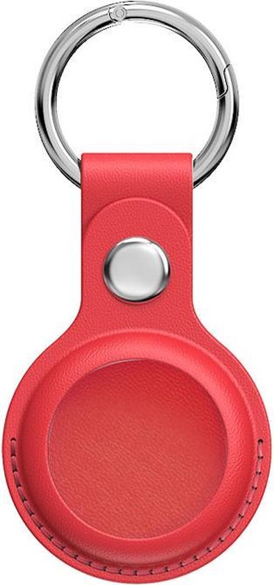 Parvus™ Apple Airtag Sleutelhanger - Airtag beschermhoesje - Leder - Rood