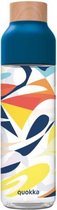 drinkfles Tritan Ice Abstract 840 ml transparant/blauw