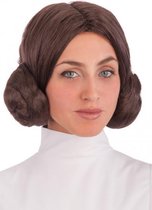 pruik Princess Leia synthetisch bruin one-size