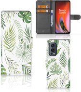 Wallet Book Case OnePlus Nord 2 5G Smartphone Hoesje Leaves