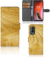 GSM Hoesje OnePlus Nord 2 5G Wallet Book Case Licht Hout