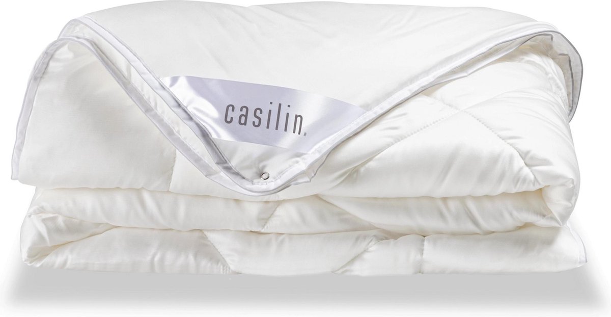 Casilin Dekbed 2 persoons 200 x 220cm Duo Dekbed - Katoen Satijn - 4 Seizoenen - Hotelkwaliteit - Wit