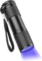 Lampe de poche UV Détecteur d'urine ultraviolette Torche compacte Lampe UV LED Lumière noire Aluminium - Zwart