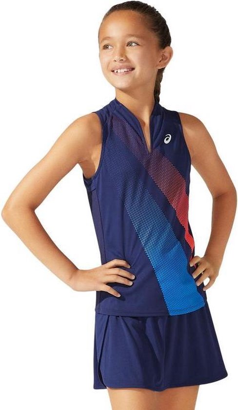 Asics Graphic Tank Top Junior Navy Top Tennis Tennistop - Maat M (140)