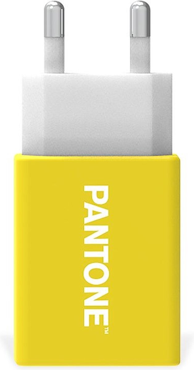 Lichtnetadapter met 1 USB poort, Geel - Celly | Pantone