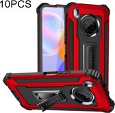 Voor Huawei Y9a 10 PCS Knight Jazz PC + TPU Schokbestendige beschermhoes met opvouwbare houder (rood)