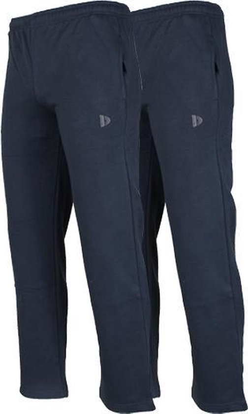 Lot de 2 pantalons de survêtement Donnay jambe droite fine qualité - Pantalon de sport - Homme - Taille XXL - Bleu foncé