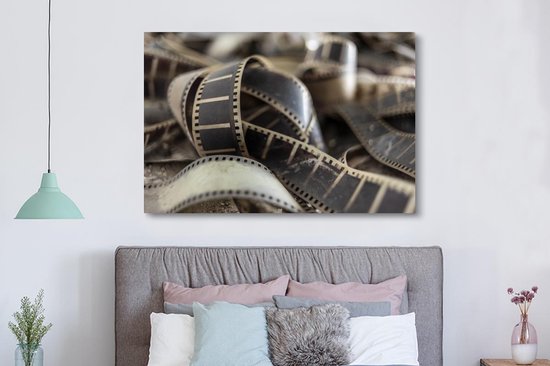 Toile Peinture Vintage - Rouleau de Film - Tissu - 150x100 cm - Décoration murale