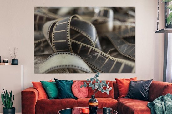 Toile Peinture Vintage - Rouleau de Film - Tissu - 150x100 cm - Décoration murale