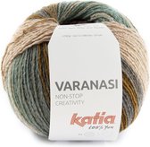 Varanasi nr.302 Kleur: Groenblauw-Donker bleekrood