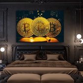 Bitcoin - Wanddecoratie - Canvas Doek  - Poster - 20x30 cm