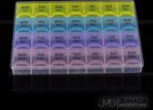 Jumada's Pillendoos - Medicijndoos - Tablettendoos - 7-daags - 28-vaks - Multikleur