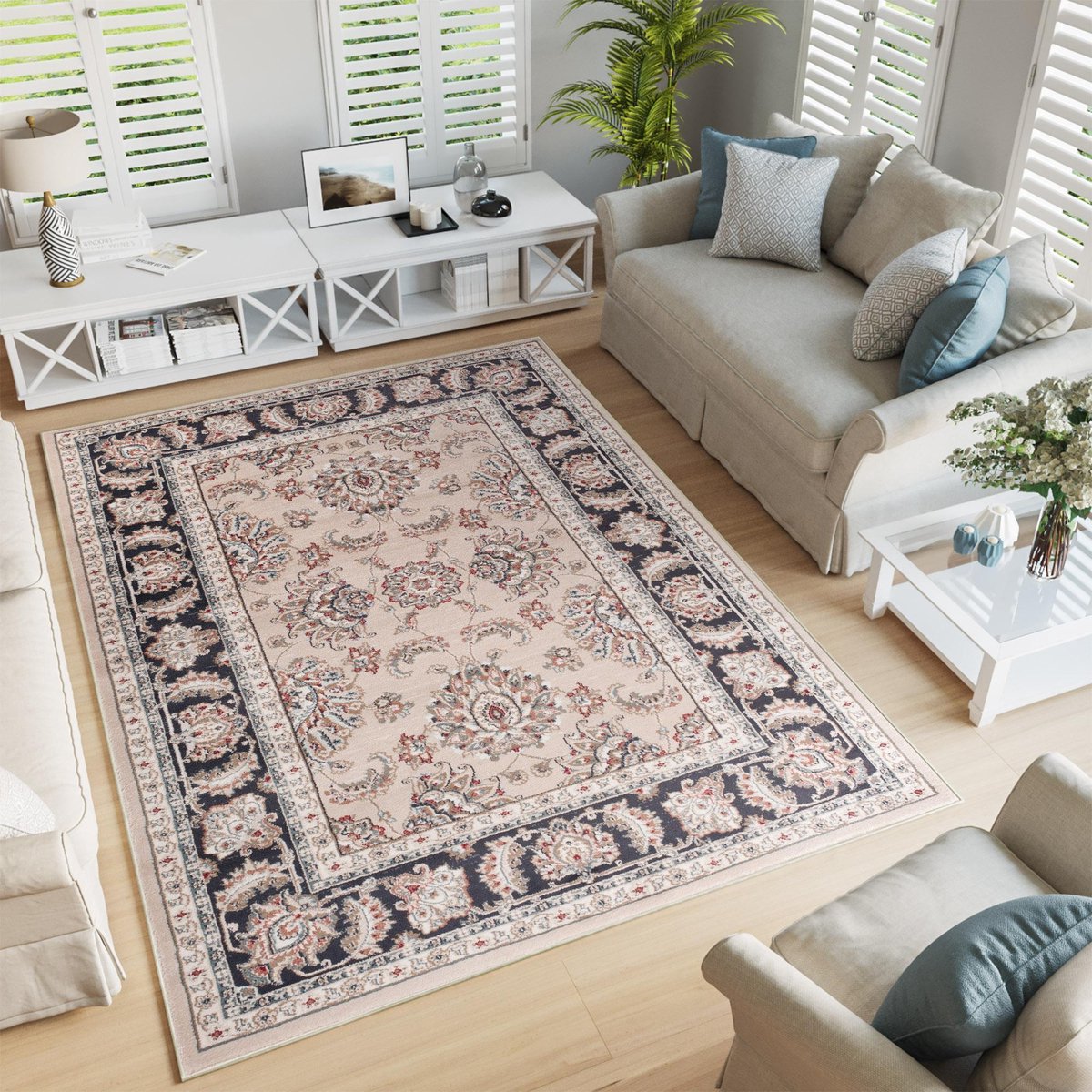 Tapiso Colorado Vloerkleed Beige Gebloemd Woonkamer Tapijt Maat- 250x350 Creme7