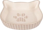 Flamingo Eetpot Kat Mylo Keramisch Kattengezicht Beige-Wit 220Ml12,5Cm
