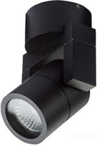 Opbouwspot Single Zwart - 1x GU10 - IP54 - Dimbaar > spots verlichting zwart | spotjes zwart | opbouwspot zwart | plafondlamp zwart | spotje zwart | wandlamp binnen zwart | wandlam