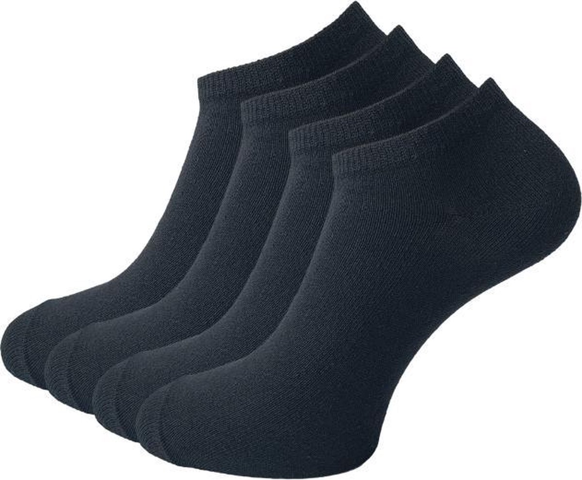 4 paar Sneakersokken - VANSENZO® - Basic - Zwart - Maat 43-46