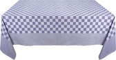 Treb Horecalinnen Tafelkleed Blauw en Wit Geblokt 140x140cm - Treb WS