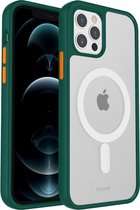 IYUPP Bumper met Magsafe geschikt voor Apple iPhone 12 Pro Max Hoesje Groen x Transparant - Shockproof