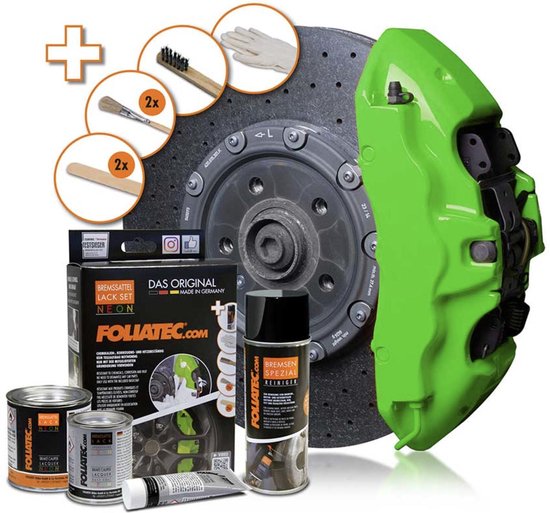 Ensemble de peinture pour étrier de frein Foliatec vert fluo 10 pièces