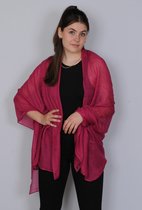 LILLA - Fuchsia zijden omslagdoek dames  - shawl - zomersjaal