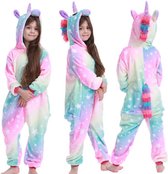 Luxe Eenhoorn Onesie - Unicorn - Meisjes - Themafeestje - Slaapfeestje - Winter Pyjama - 104-110 - Kind 4/5 Jaar - Roze