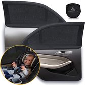 Lifestyle Living Zonnescherm Auto Zijruit – Zonwering Voor Baby En Kind – Zonder Zuignappen – UV Protectie SPF50+ – 2 Stuks – Incl. Hoes – MAX 112 x 51CM