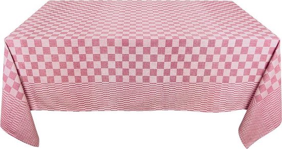Treb Horecalinnen Tafelkleed Rood en Wit Geblokt 140x240cm - Treb WS