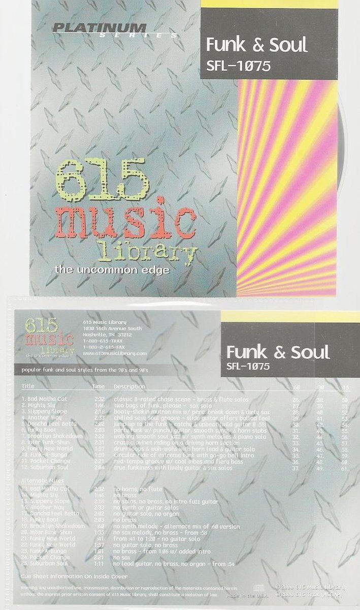 615 MUSIC LIBRARY FUNK & SOUL