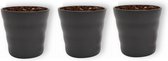 Set van 3 WLPlants Luxe Bloempotten Dawn Ø12 - Antraciet - Hoogte 12,5 cm - Keramische sierpotten met hoogwaardige afwerking - Geschikt als plantenpotten - Binnen en buiten te gebruiken