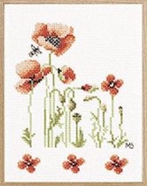 Lanarte borduurpakket Red poppy Nr  34939 Telwerk
