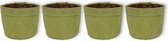 Set van 4 Trendy plantenzakken Kraft pot Easy Ø12 - Groen- Hoogte 12cm - Hippe bloempotten van karton - Van binnen gesealed - Geschikt als plantenpot - Binnen te gebruiken