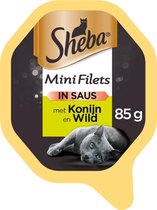 Sheba Mini Filets in Saus Katten Natvoer - Konijn & Wild - 22 x 85 gram