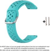 Cyaan / Groen / Blauw Siliconen Bandje voor bepaalde 22mm smartwatches van verschillende bekende merken (zie lijst met compatibele modellen in producttekst) - Maat: zie maatfoto – 22 mm cyan / green / blue rubber smartwatch strap