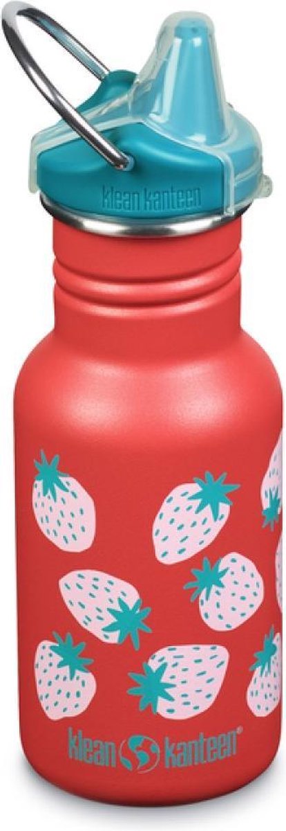 Klean Kanteen -  RVS Drinkfles Kid Classic 355ml (w/Sippy Cap) - Coral Strawberry - Klean Kanteen