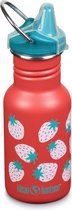 Klean Kanteen -  RVS Drinkfles Kid Classic 355ml (w/Sippy Cap) - Coral Strawberry