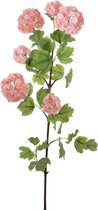 Viv! Home Luxuries Sneeuwbal - zijden bloem - roze - 97cm - topkwaliteit