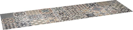 JYG Vloerkleed Firenze - Keukenloper - Keukenmat - Vinyl - Vintage 60x180cm Blauw Beige Grijs